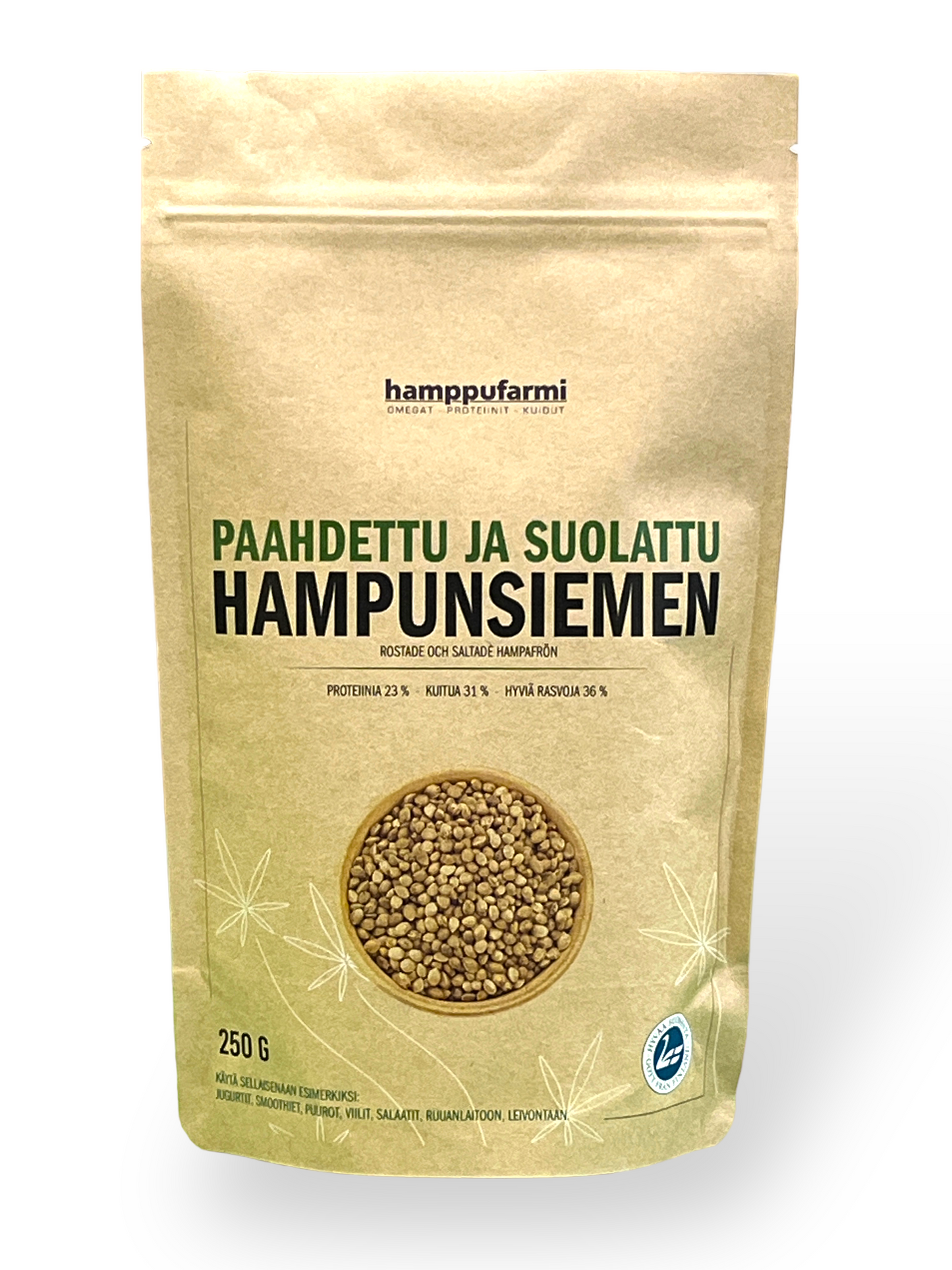Paahdettu ja suolattu hampunsiemen 250g