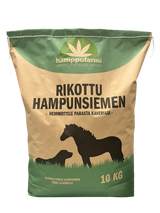 Heppahamppu krossade hampfrön för hästar