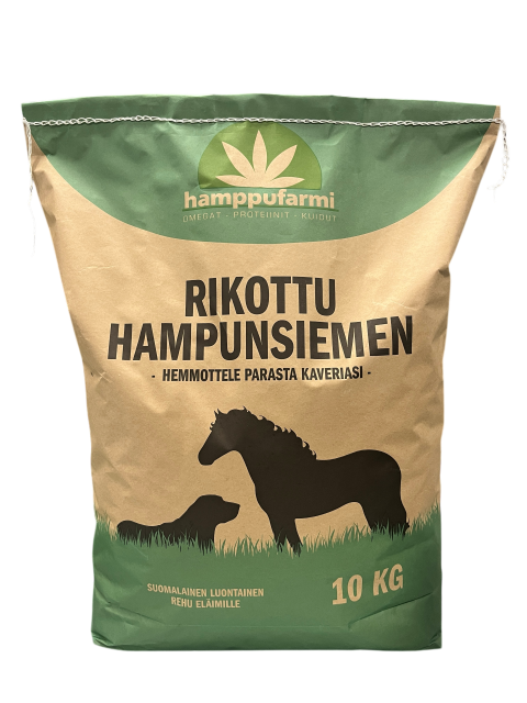 Heppahamppu™ rikottu hampunsiemen hevosille