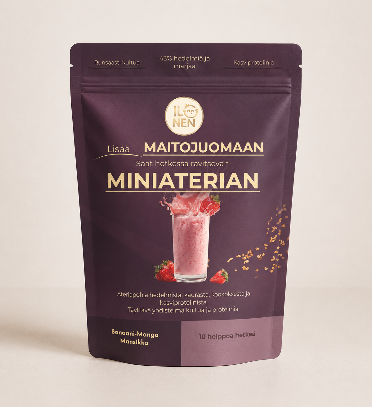 Miniateriaseos juomaan mansikka mango 230 g